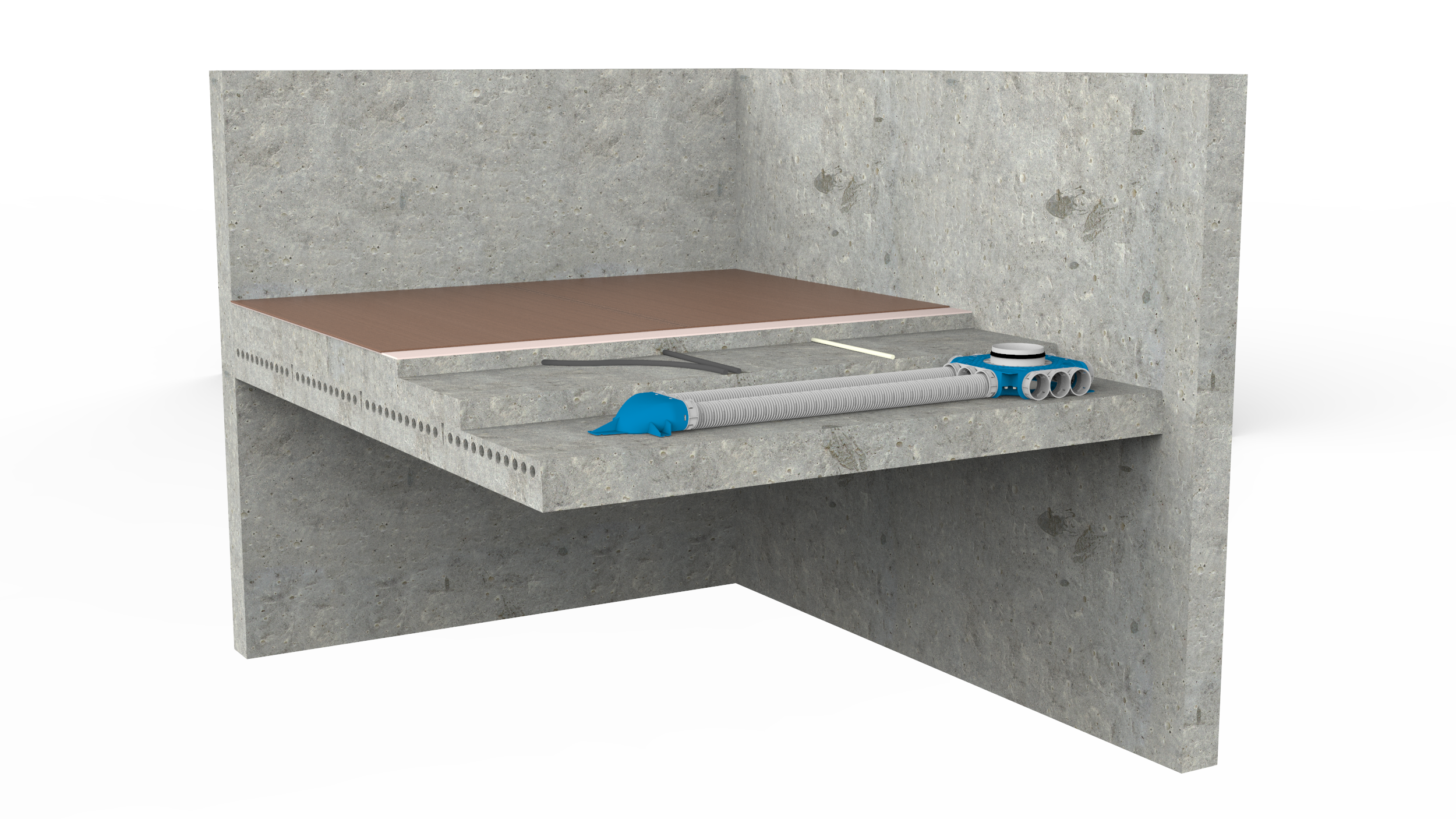 Uniflexplus+ luchtverdeelsysteem in vloer verdieping